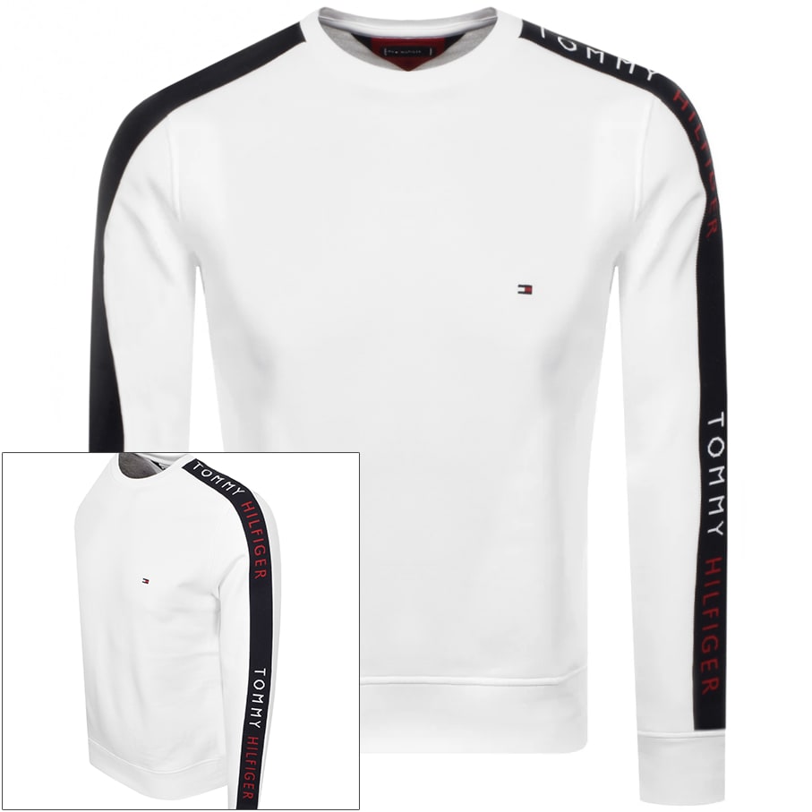 Alternative Image for ProductTommy Hilfiger Taped Crew Neck Sweatshirt White1
